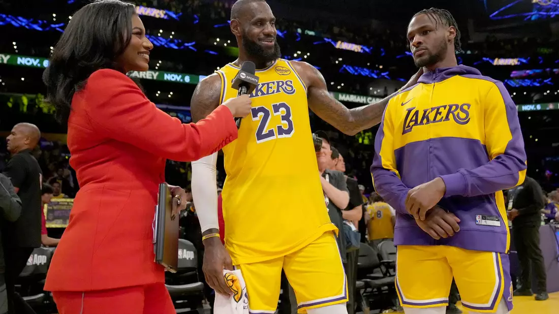 LeBron und Bronny James schrieben NBA-Geschichte. (Archivbild) - Bild: Eric Thayer/AP/dpa