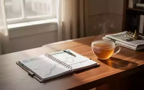 Ein ordentlich gestalteter Schreibtisch mit einem Planer und einer Tasse Tee in sanftem Morgenlicht als Symbol für Struktur. - Foto: über boerse-global.de
