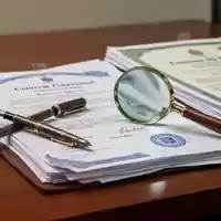 Ein Schreibtisch mit juristischen Dokumenten, einem Füllfederhalter und einer Lupe als Symbol für die Erbschaftsteuerprüfung. - Foto: über boerse-global.de