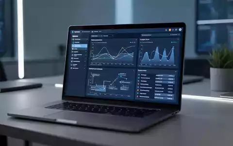Ein moderner Laptop zeigt eine komplexe Systemüberwachungsoberfläche mit Prozesslisten und Diagrammen auf dem Bildschirm. - Foto: über boerse-global.de