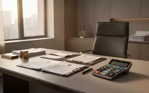 Ein Schreibtisch mit offiziellen Dokumenten und einem Taschenrechner in einem modernen Bürogebäude. - Foto: über boerse-global.de