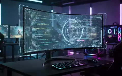 Hochmoderne Gaming-Entwicklungs-Workstation mit leuchtendem Code auf einem Monitor in einem professionellen Studio. - Foto: über boerse-global.de