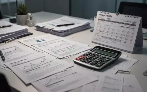 Ein Schreibtisch mit Taschenrechner und Unterlagen, der die finanzielle Belastung durch lange Zahlungsziele symbolisiert. - Foto: über boerse-global.de