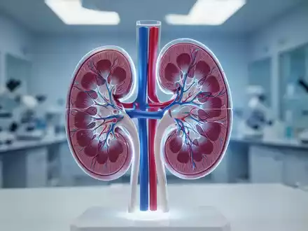 Anatomisches Modell einer menschlichen Niere als Symbol für den Vitamin-D-Stoffwechsel und die Knochengesundheit. - Foto: über boerse-global.de