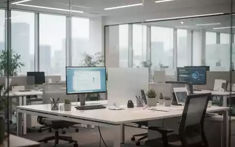 Ein modern und ergonomisch gestalteter, heller Büroarbeitsplatz in einer professionellen, ruhigen Arbeitsumgebung. - Foto: über boerse-global.de