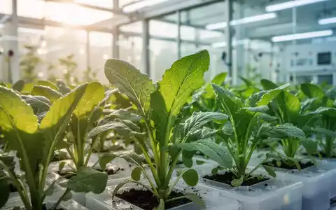 Nahaufnahme gesunder Nutzpflanzen in einem modernen Agrar-Forschungslabor zur Biofortifizierung. - Foto: über boerse-global.de