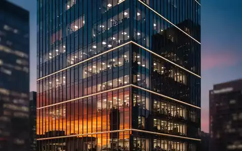 Moderne Büroarchitektur im Sonnenuntergang als Symbol für die finanzielle Entwicklung eines Unternehmens. - Foto: über boerse-global.de