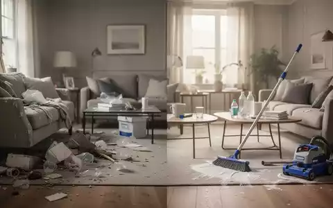 Ein aufgeräumtes Wohnzimmer nach einer professionellen Haushaltsreinigung bei Tageslicht. - Foto: über boerse-global.de