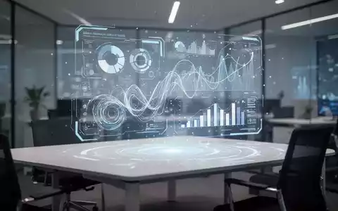 Moderne Büro-Arbeitsumgebung mit einer digitalen Schnittstelle zur KI-Datenverarbeitung und Datenvisualisierung. - Foto: über boerse-global.de