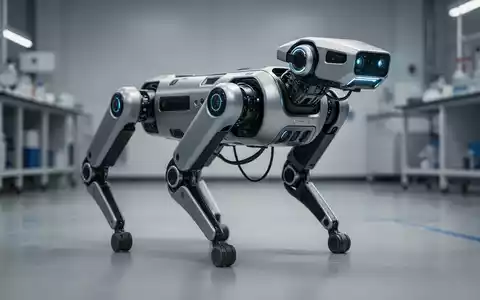 Ein moderner vierbeiniger Roboterhund in einem professionellen Labor. - Foto: über boerse-global.de