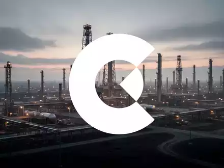 Industrielle Öl- und Gasanlage in einer weiten Landschaft bei Dämmerung, atmosphärisch und professionell beleuchtet. - Foto: über boerse-global.de