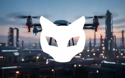 Eine futuristische Drohne über einer modernen Industrielandschaft bei Dämmerung, symbolisiert technologischen Fortschritt. - Foto: über boerse-global.de