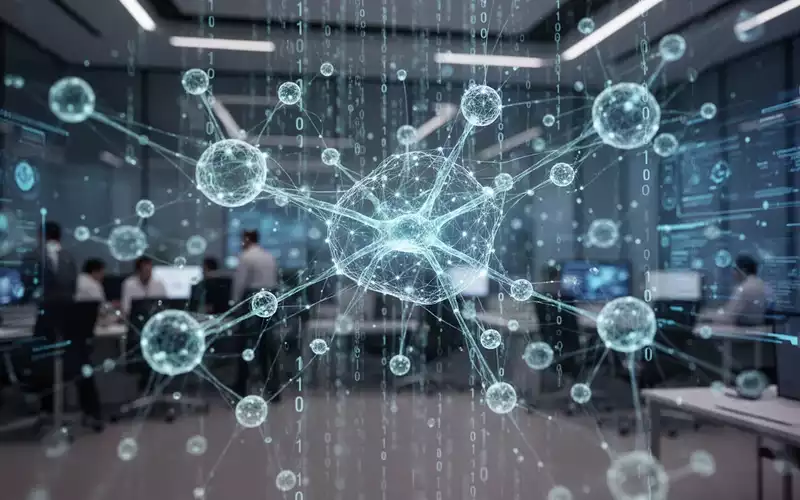 Abstrakte digitale Schnittstelle mit neuronalen Netzwerken und Datenströmen als Symbol für KI-Transparenz. - Foto: über boerse-global.de