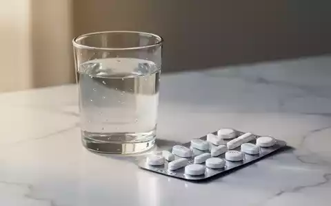 Nahaufnahme einer Packung Magnesium-Tabletten neben einem Glas Wasser auf einer hellen Marmoroberfläche. - Foto: über boerse-global.de
