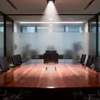 Moderner, leerer Konferenzraum in einem Bürogebäude mit eleganter Inneneinrichtung und professioneller Beleuchtung. - Foto: über boerse-global.de