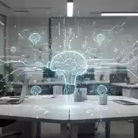 Abstrakte digitale Schnittstelle und Datenströme, die autonome KI-Systeme symbolisieren, in einem modernen Büro. - Foto: über boerse-global.de