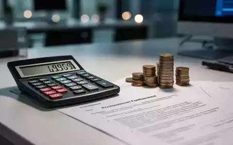 Ein Schreibtisch mit Taschenrechner, Münzstapeln und einem Arbeitsvertrag als Symbol für Mindestlohn und Sozialabgaben. - Foto: über boerse-global.de