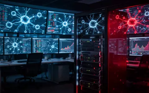 Digitale Überwachungszentrale mit komplexen Datenströmen und KI-Netzwerken zur Darstellung der regulatorischen Sicherheitsprüfung. - Foto: über boerse-global.de