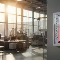 Ein digitaler Thermometer an einer Wand in einem modernen Arbeitsumfeld bei starker Sonneneinstrahlung. - Foto: über boerse-global.de