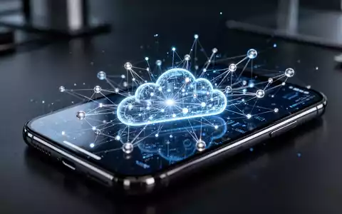 Smartphone-Display mit komplexem digitalem Cloud-Datennetzwerk, leuchtenden Knotenpunkten und sicheren Verbindungen. - Foto: über boerse-global.de