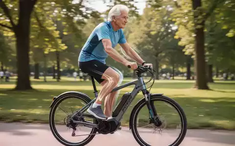 Eine Person fährt auf einem E-Bike durch einen Park, um die Kniegesundheit durch gelenkschonende Bewegung zu fördern. - Foto: über boerse-global.de