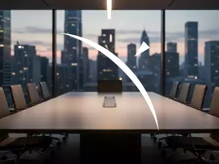 Abstrakte Darstellung einer modernen Vorstandsetage bei Dämmerung, die unternehmerische Verhandlungen symbolisiert. - Foto: über boerse-global.de
