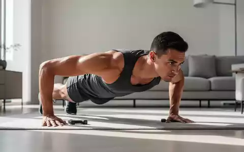 Person beim effektiven Oberkörpertraining im modernen Wohnzimmer bei natürlichem Licht. - Foto: über boerse-global.de