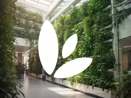 Moderner vertikaler Garten in einem hellen, architektonisch anspruchsvollen Innenraum als Symbol fĂŒr nachhaltiges Wachstum. - Foto: ĂŒber boerse-global.de