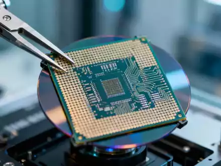 Ein Silizium-Wafer in einer Reinraumumgebung, der die Halbleiterindustrie repräsentiert. - Foto: über boerse-global.de