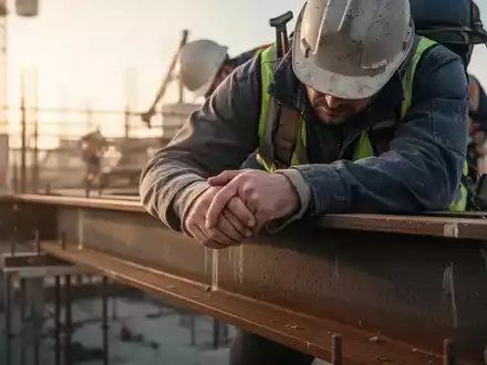 Erschöpfter Bauarbeiter auf einer Baustelle als Symbol für die körperliche Belastung bei der Arbeit. - Foto: über boerse-global.de
