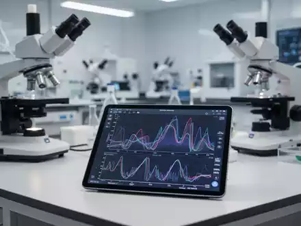Digitales Tablet mit Stoffwechseldaten in einem modernen medizinischen Labor. - Foto: über boerse-global.de