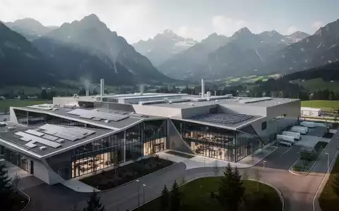 Moderner Industriestandort in Österreich vor einer alpinen Berglandschaft - Foto: über boerse-global.de