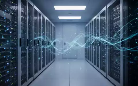 Moderner Serverraum mit blauer Ambientebeleuchtung und digitaler Datenvisualisierung für ein CMS-Software-Upgrade. - Foto: über boerse-global.de