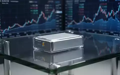 Moderne Lithium-Ionen-Batteriezelle auf einem gläsernen Bürotisch mit unscharfem Finanzchart im Hintergrund. - Foto: über boerse-global.de