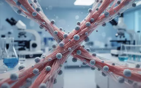 Mikroskopische Darstellung von Muskelgewebe und Immunzellen im Kontext medizinischer Adipositasforschung. - Foto: über boerse-global.de