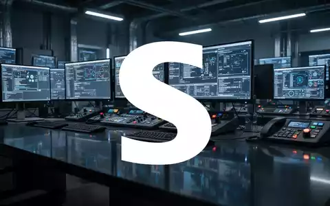 Reihe von leuchtenden Computermonitoren in einem modernen, dunkel gehaltenen industriellen Kontrollraum. - Foto: über boerse-global.de
