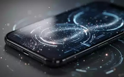 Nahaufnahme eines modernen Smartphones mit einer abstrakten, leuchtenden Benutzeroberfläche. - Foto: über boerse-global.de