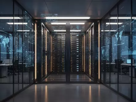 Abstrakte digitale Datenvisualisierungen in einem modernen Finanzzentrum, die Sicherheit und technologische Innovation symbolisieren. - Foto: über boerse-global.de