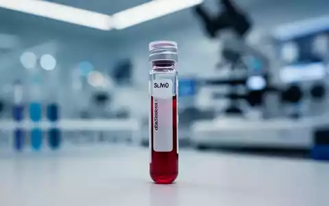 Medizinische Laborumgebung mit einer Blutprobe in einem Reagenzglas für die neurologische Biomarker-Analyse. - Foto: über boerse-global.de