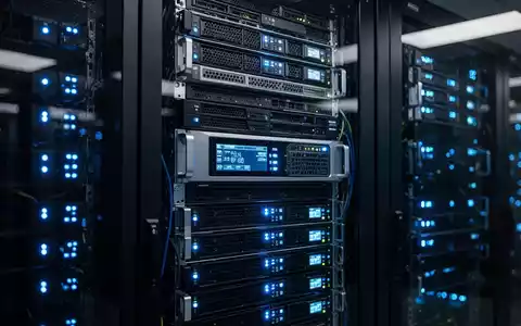 Server-Rack in einem modernen Rechenzentrum mit leuchtenden Status-LEDs. - Foto: über boerse-global.de