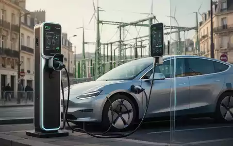 Ein modernes Elektroauto an einer intelligenten Ladestation vor dem Hintergrund moderner Energieinfrastruktur. - Foto: über boerse-global.de