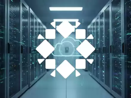 Abstrakte Darstellung eines modernen Rechenzentrums mit blauer Beleuchtung als Symbol für Cloud-Infrastruktur und Wachstum. - Foto: über boerse-global.de