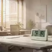 Digitales Thermometer in einem modernen Büro zeigt eine Temperatur von 30 Grad Celsius an. - Foto: über boerse-global.de