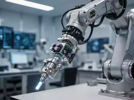 Nahaufnahme eines hochentwickelten Roboterarms in einer Hightech-Laborumgebung. - Foto: über boerse-global.de