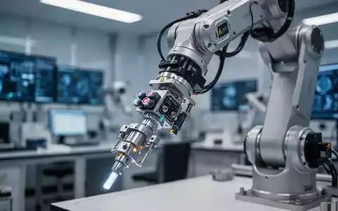 Nahaufnahme eines hochentwickelten Roboterarms in einer Hightech-Laborumgebung. - Foto: über boerse-global.de
