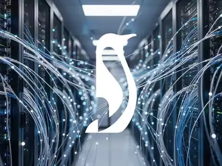 Abstrakte Darstellung eines modernen Hochleistungs-Rechenzentrums mit leuchtenden Glasfaserkabeln und Server-Infrastruktur. - Foto: über boerse-global.de