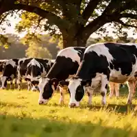 Eine Rinderherde auf einer sonnigen Weide mit schattenspendenden Bäumen an einem heißen Sommertag. - Foto: über boerse-global.de