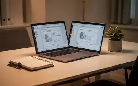 Ein aufgeräumter, moderner Schreibtisch mit Laptop und Notizbuch in einer ruhigen, fokussierten Arbeitsumgebung. - Foto: über boerse-global.de