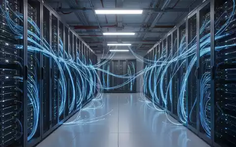 Moderne Serverräume eines europäischen Rechenzentrums mit leuchtenden Glasfaserkabeln und Hochleistungsrechnern. - Foto: über boerse-global.de