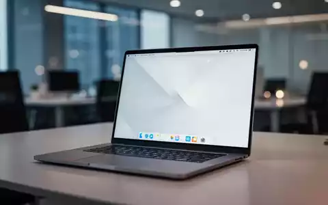 Ein moderner Laptop mit einem Linux-Desktop-Betriebssystem auf dem Bildschirm in einer professionellen Büroumgebung. - Foto: über boerse-global.de